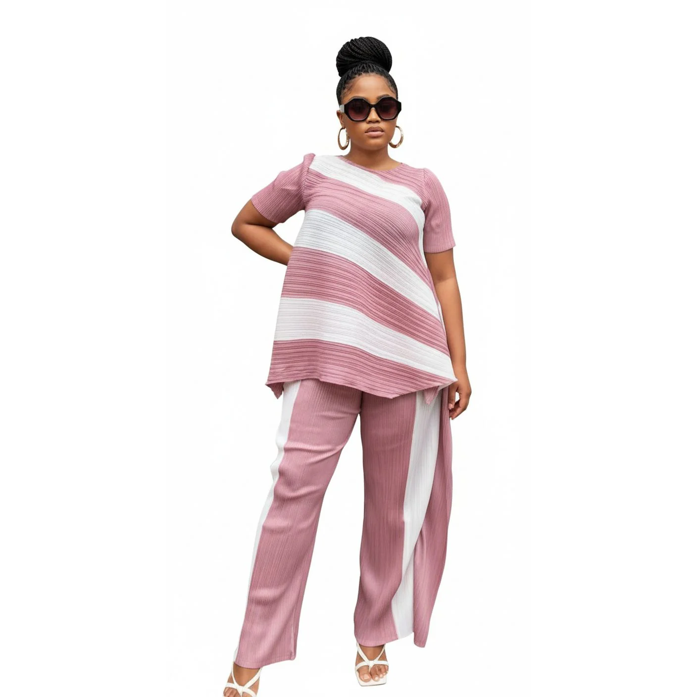 Multi-Color Short Sleeve Top and Pant - Image 5