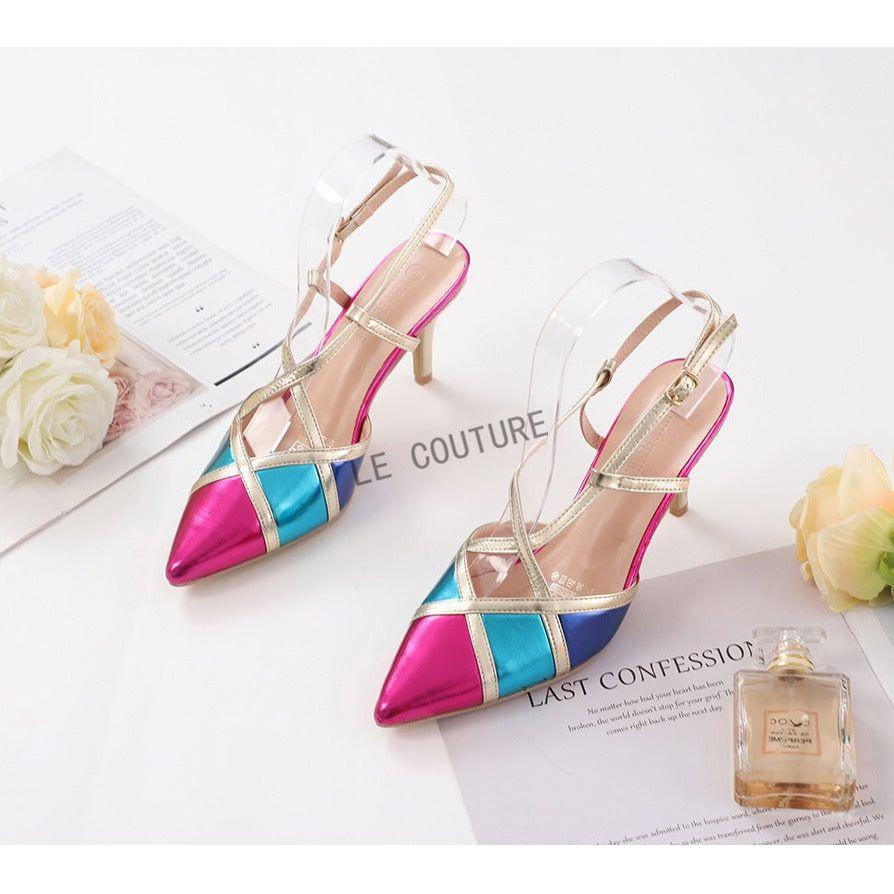 Multi-Color Strappy High Heels Pumps - Image 3