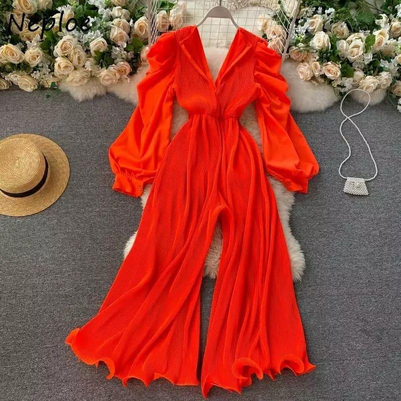 Neploe Vintage Sexy V-neck Jumpsuit - Image 2