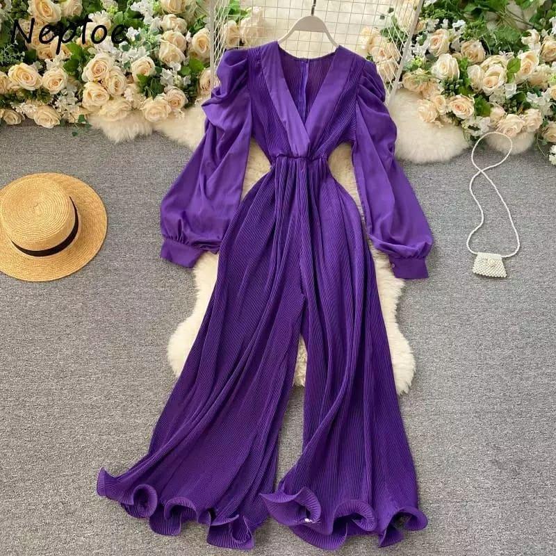 Neploe Vintage Sexy V-neck Jumpsuit - Image 3
