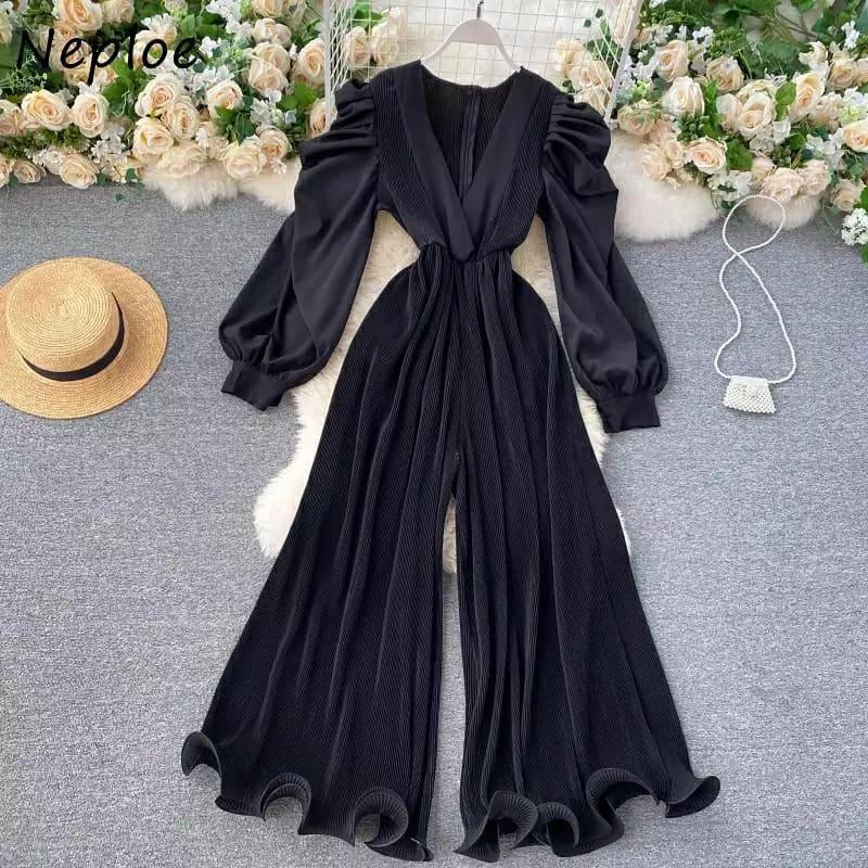 Neploe Vintage Sexy V-neck Jumpsuit - Image 4