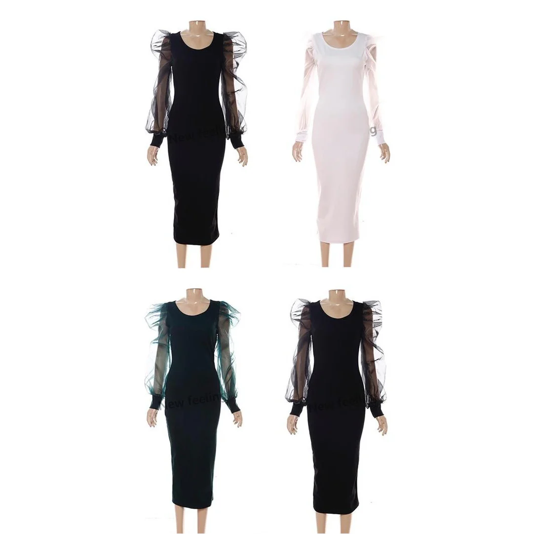 knitted Long Sleeve Bodycon Dress - Image 4