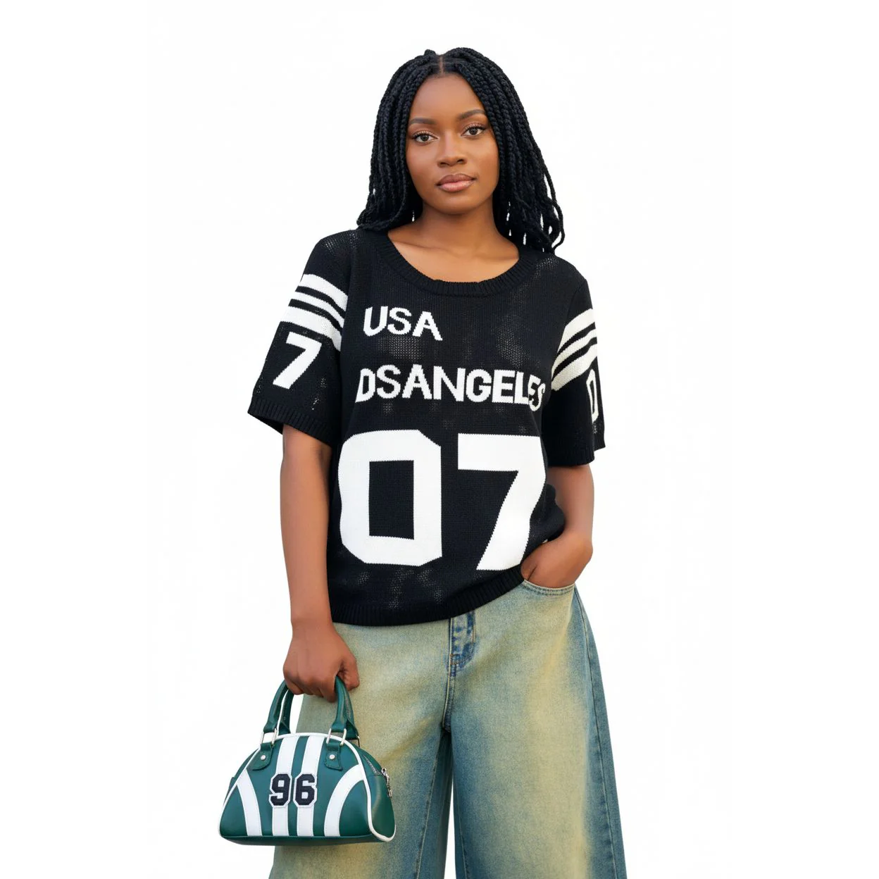 Number Print Drop Shoulder Sports Tee - Image 3