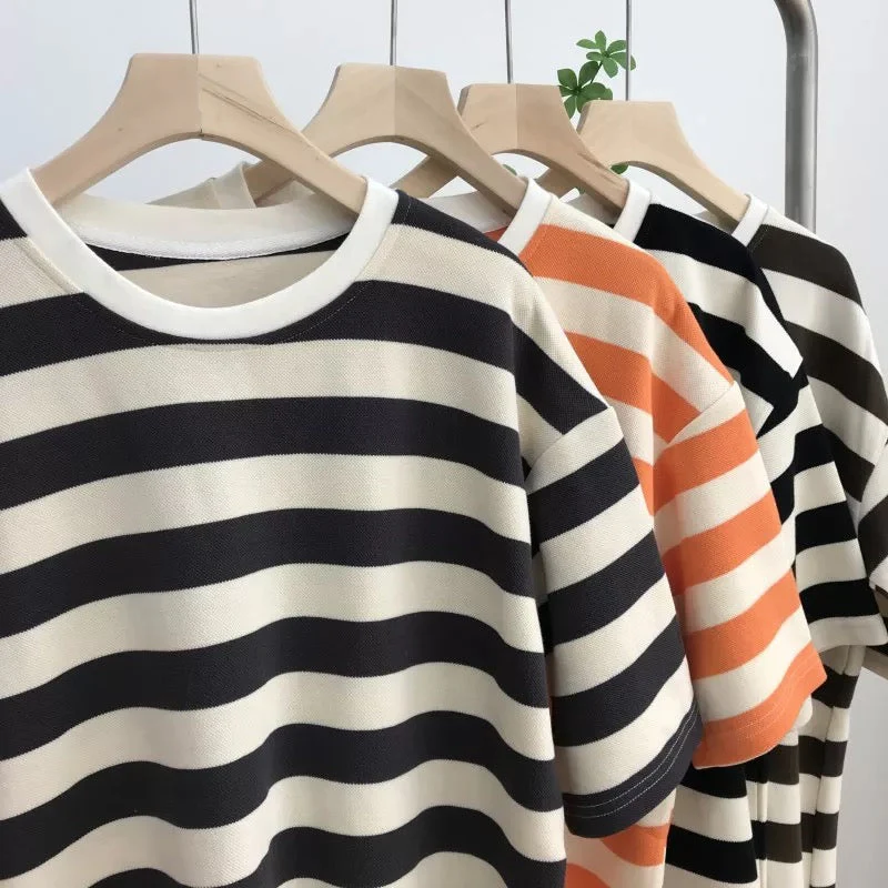 O-Neck Cotton Striped T Shirts - Image 3