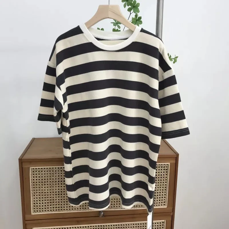 O-Neck Cotton Striped T Shirts - Image 4