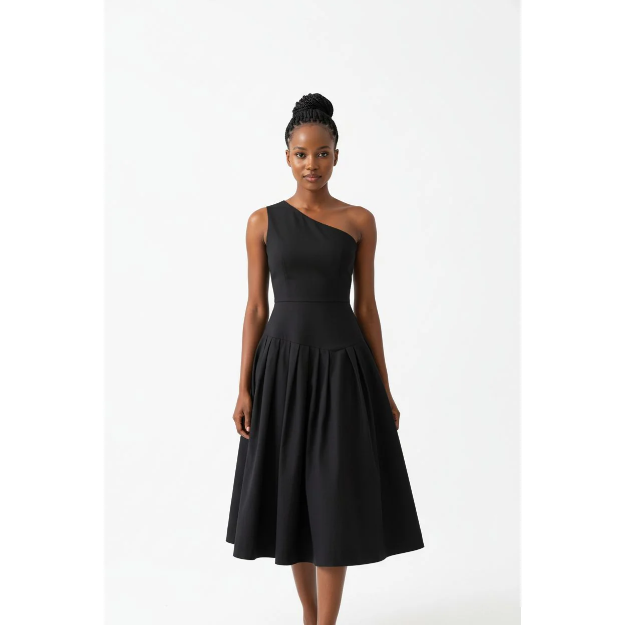 O-Neck Short Sleeve Patchwork Long Dress - Image 2