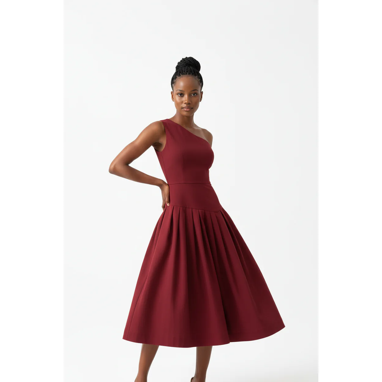 O-Neck Short Sleeve Patchwork Long Dress - Image 3