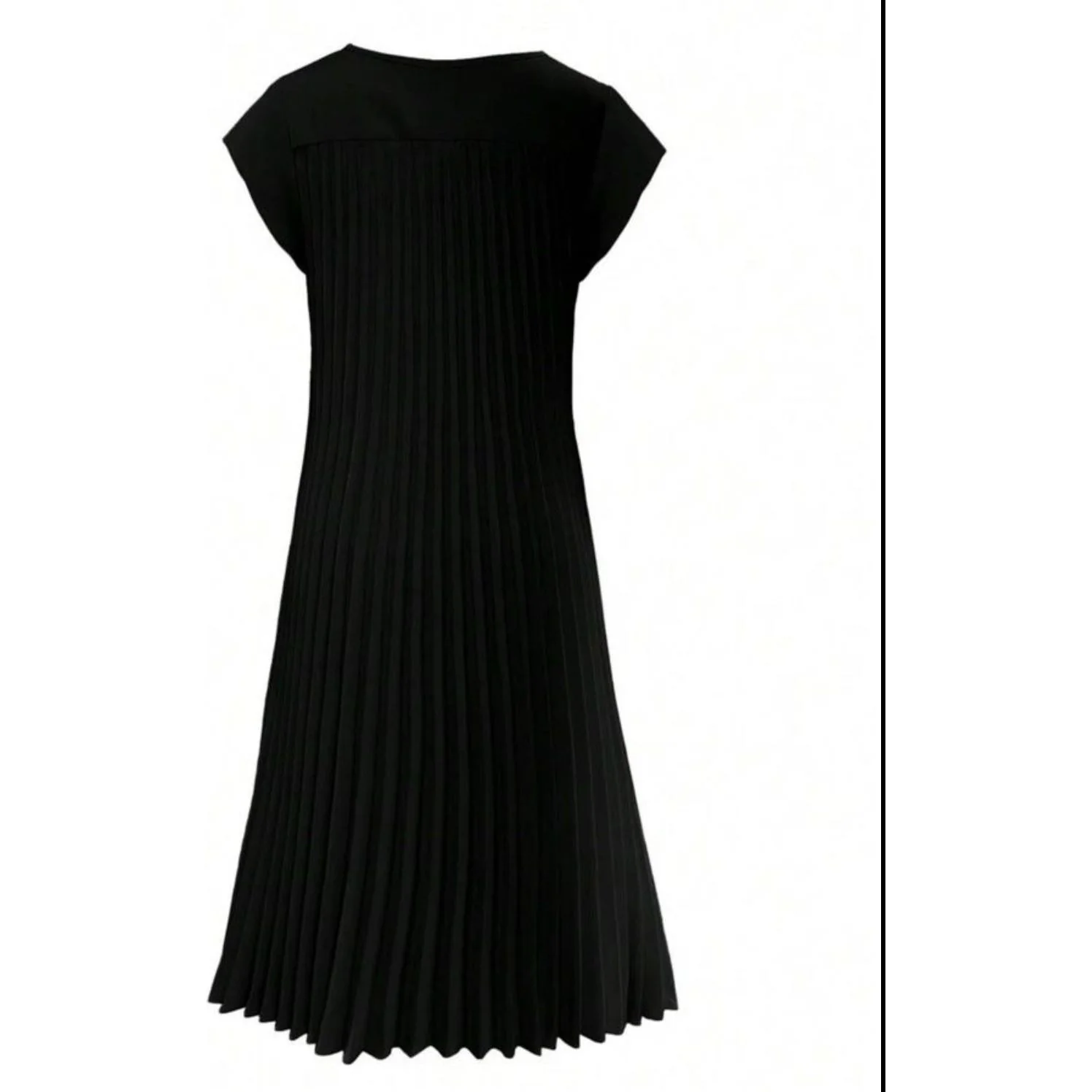 O-Neck sleeveless pleated elegant dress. - Image 10