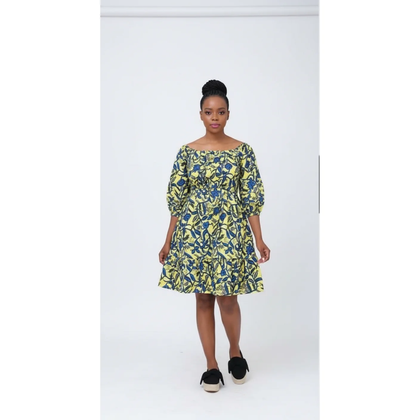 Off Shoulder Ankara Dress  - Image 2