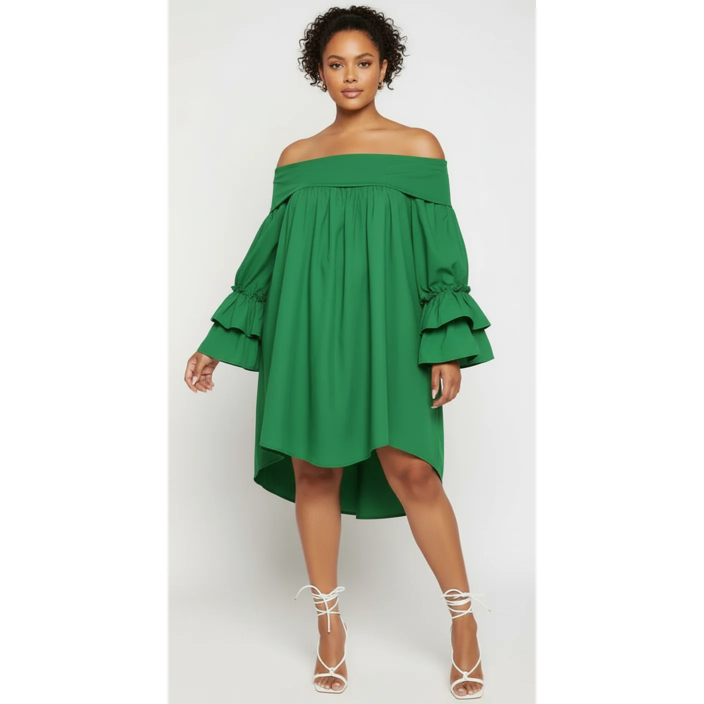 Off Shoulder Lantern Sleeves Dress - Image 5