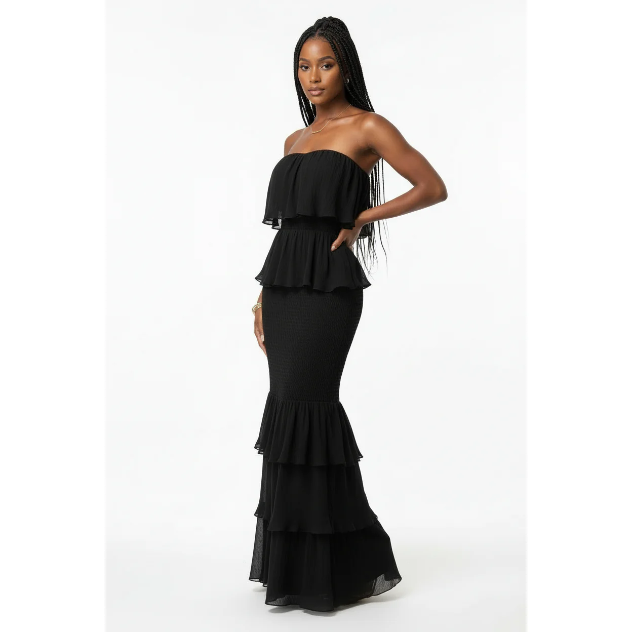 Off Shoulder Patchwork Dress - Image 4
