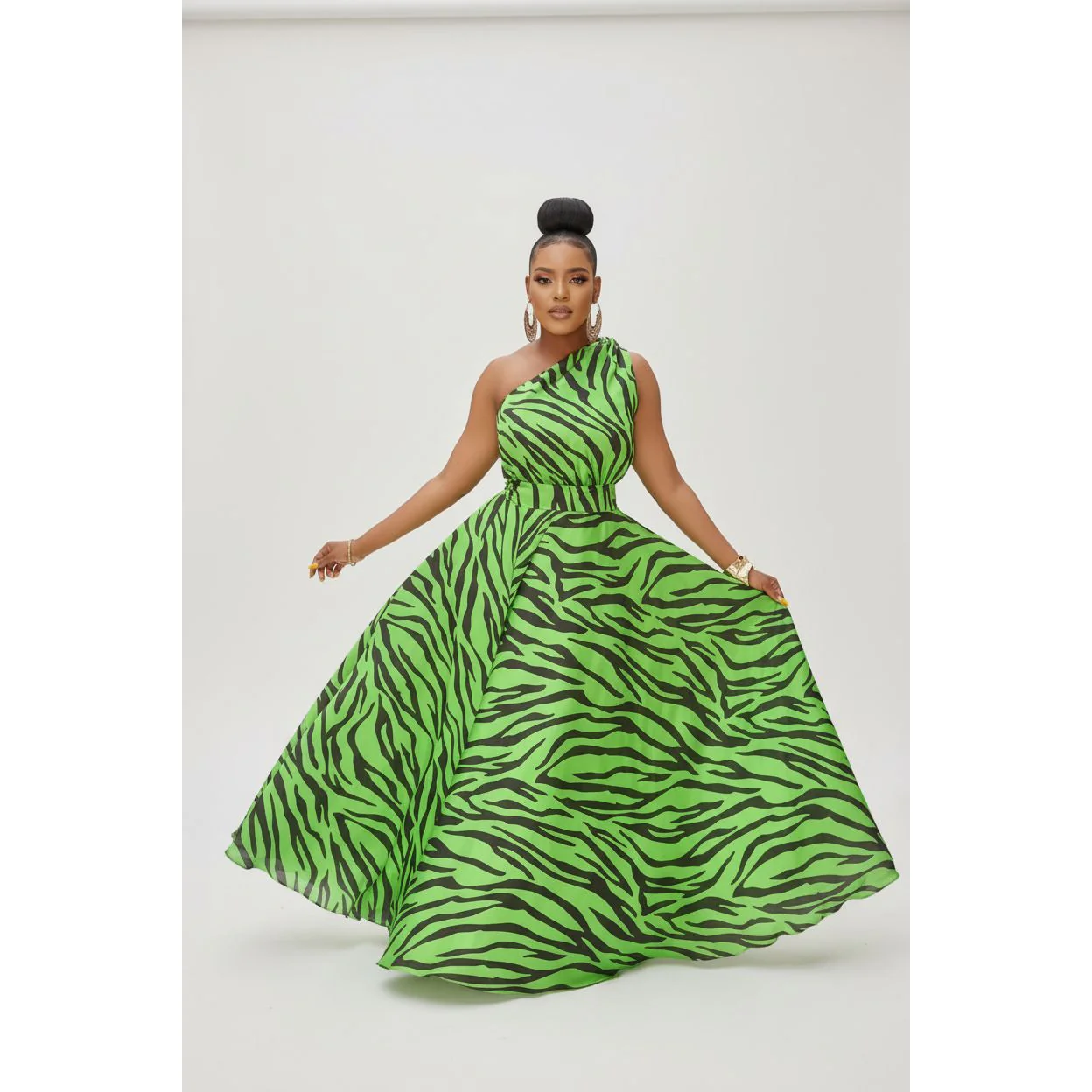 Off Shoulder Print Maxi Dress - Image 2