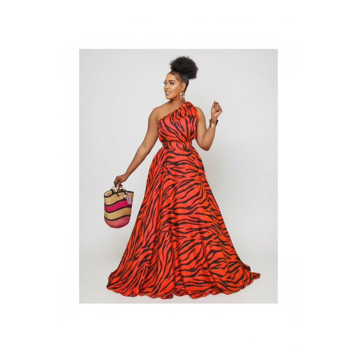 Off Shoulder Print Maxi Dress - Image 3