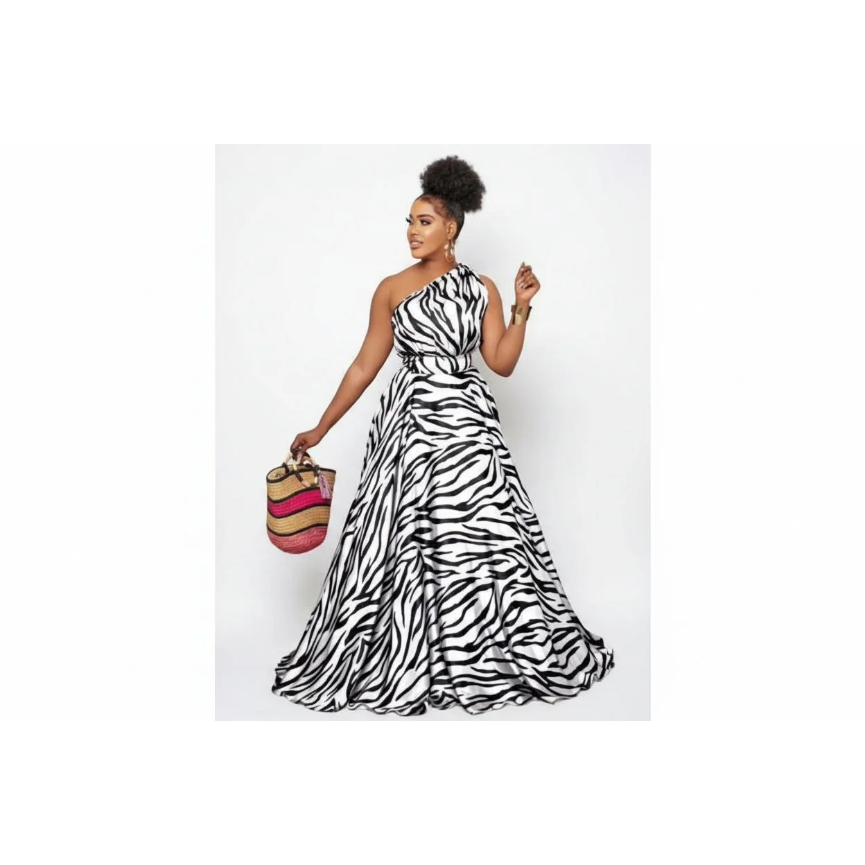 Off Shoulder Print Maxi Dress - Image 4