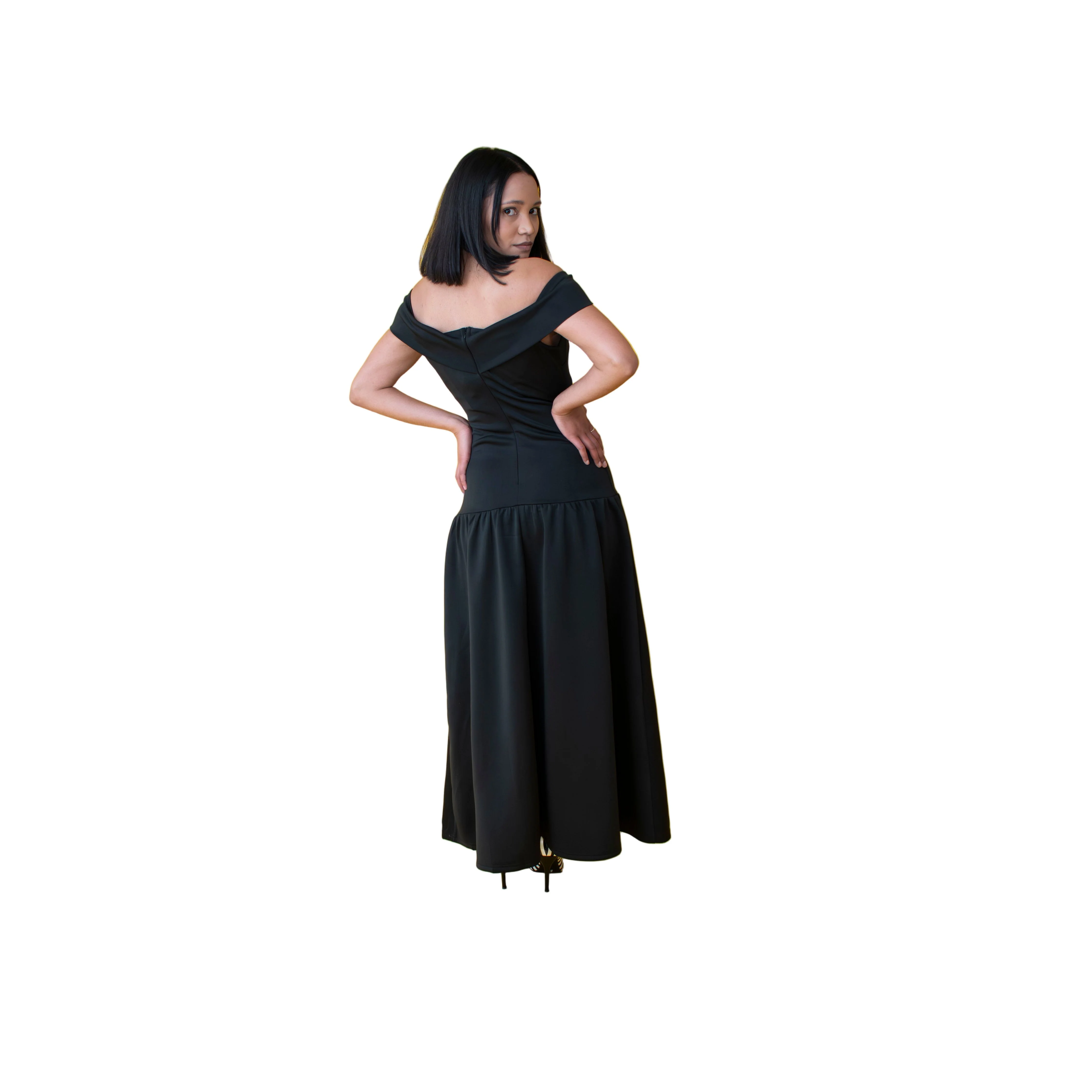 Off-Shoulder Sleeveless Corset Maxi Dress. - Image 2