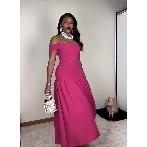 Off-Shoulder Sleeveless Corset Maxi Dress. - Image 6