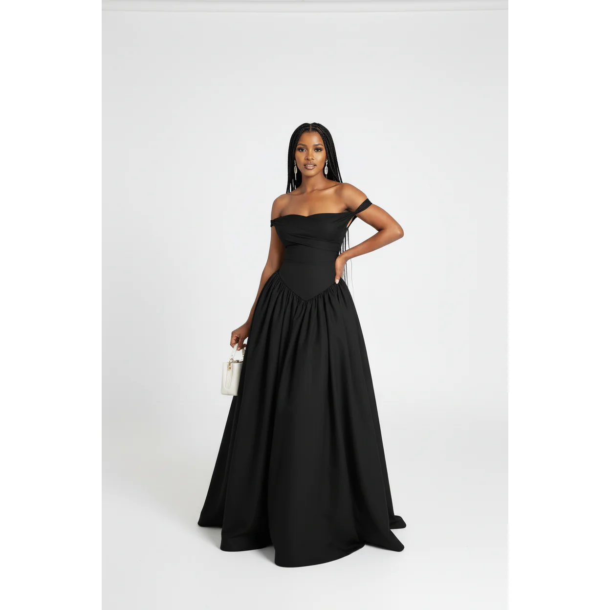 Pleated Off-Shoulder Spaghetti Lace Up Maxi Dress. - Image 5