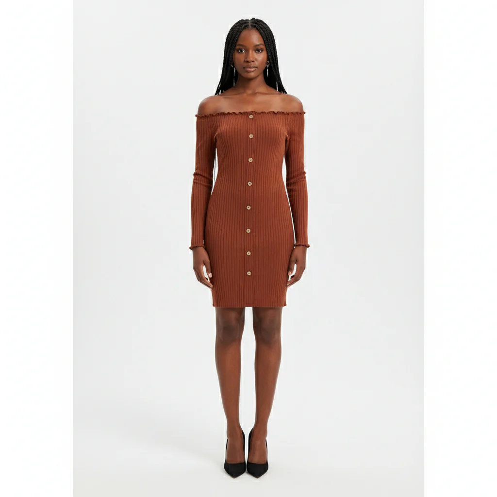 Off Shoulder Sweater Dress - Image 3