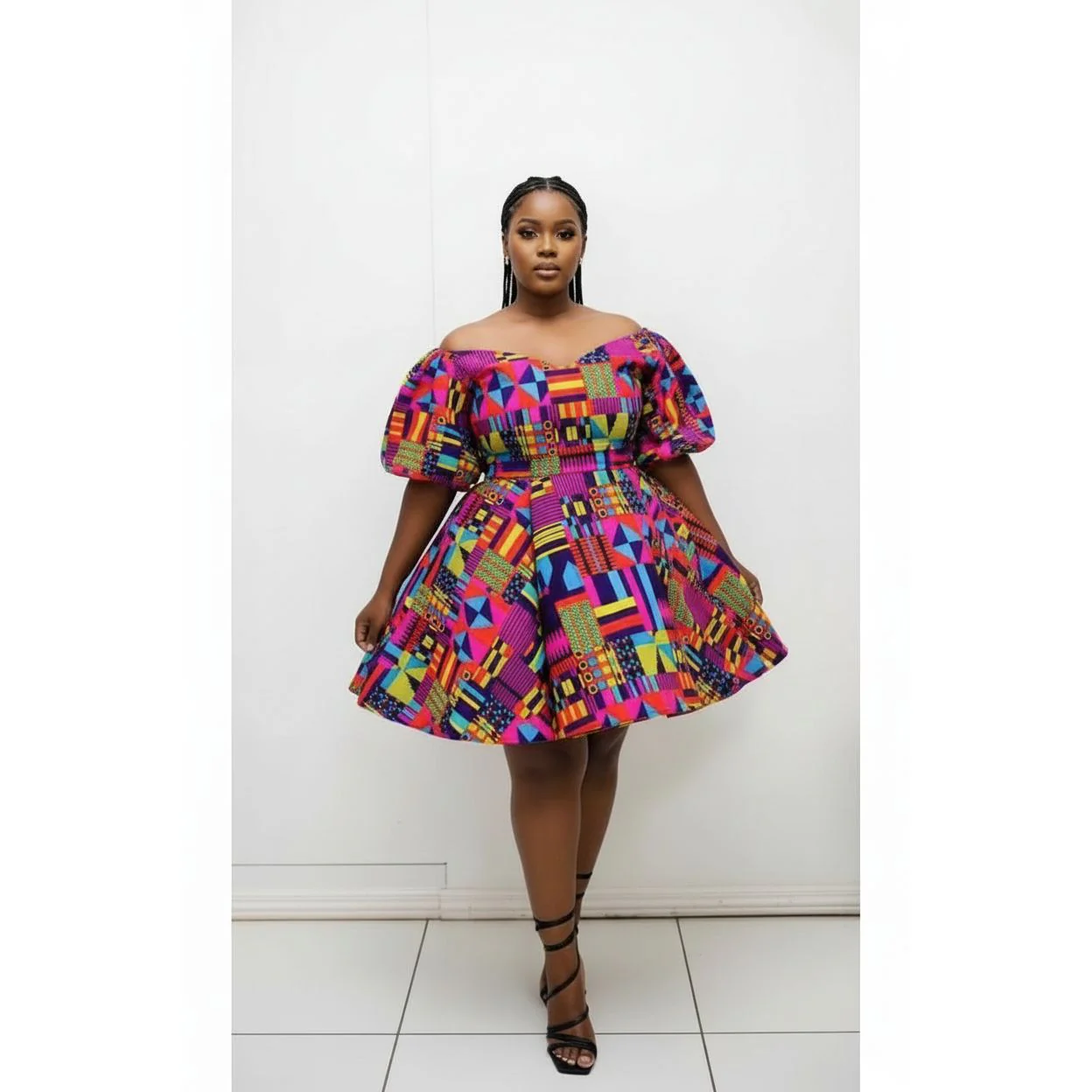 Off Shoulder V-Neck Dress