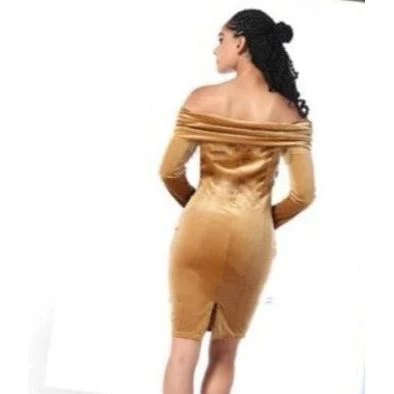 Off Shoulder Velvet Dress  - Image 6