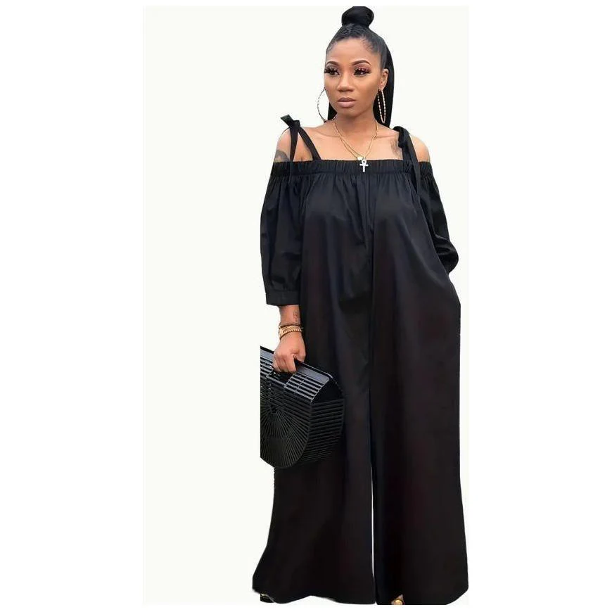 Off-Shoulder Wide-Leg & Casual Loose Jumpsuit. - Image 3