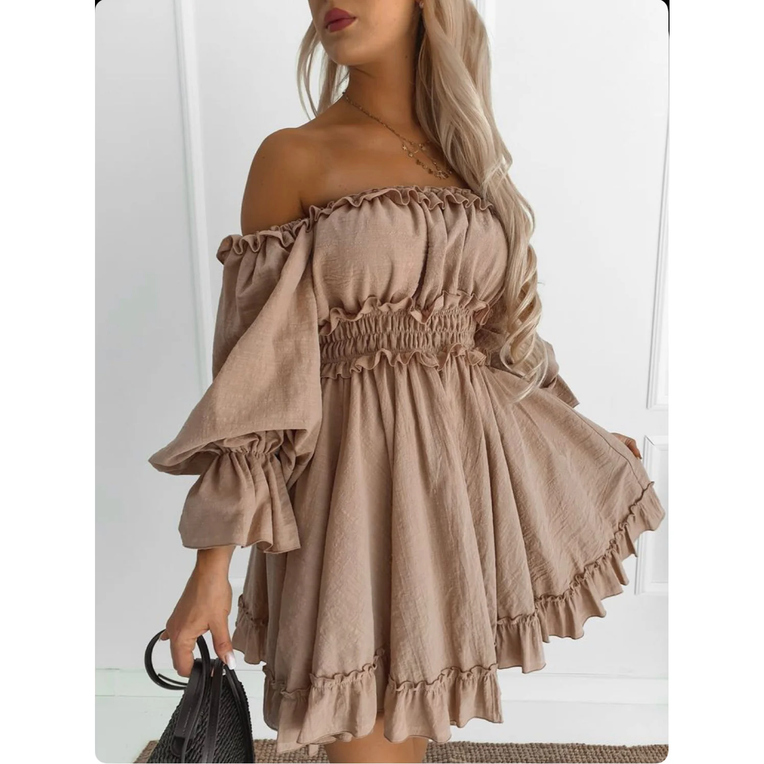 Off shoulders Long Sleeve Dress - Image 2