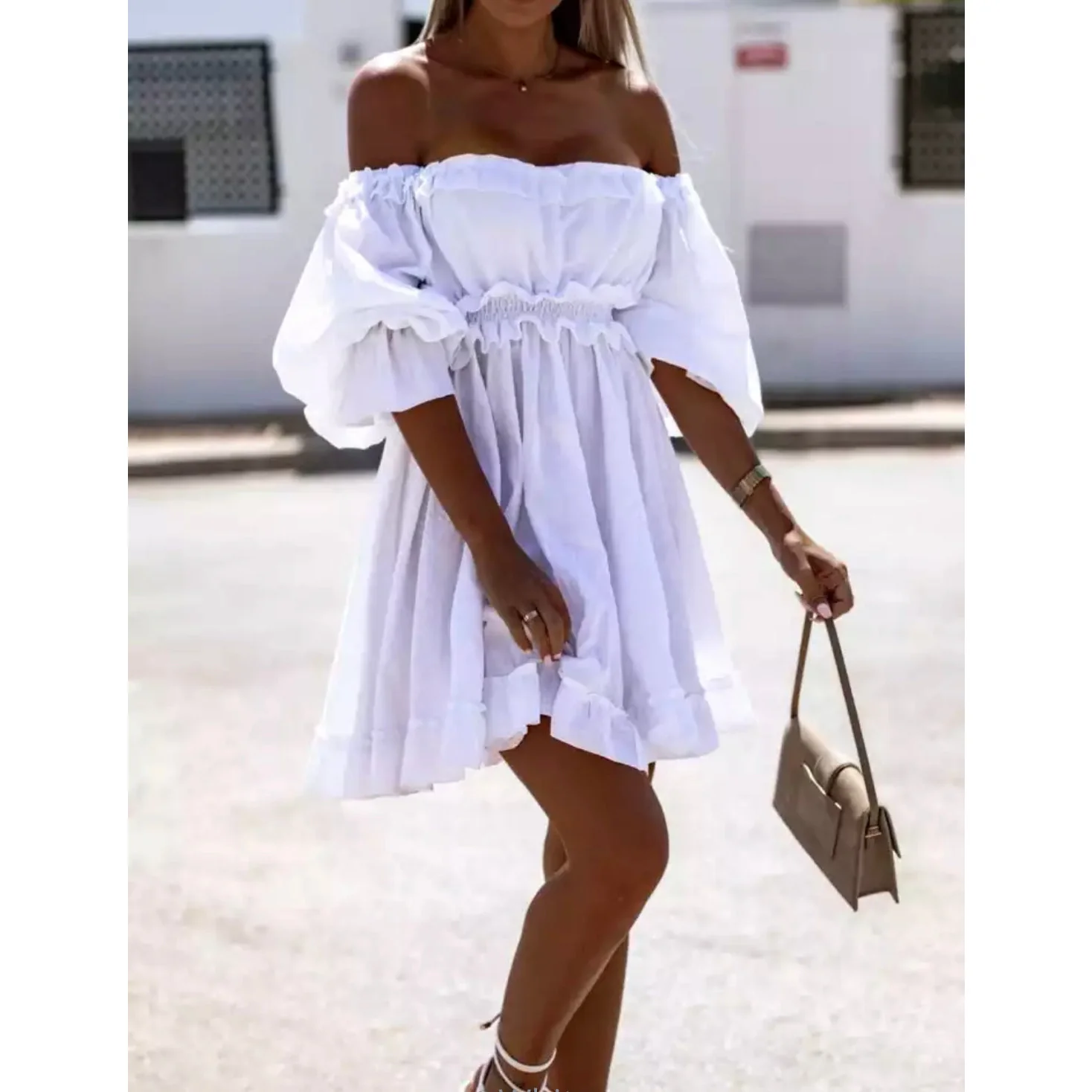 Off shoulders Long Sleeve Dress - Image 3