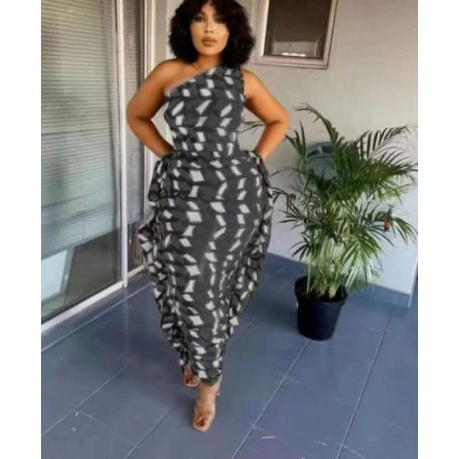 One Arm Printed Dress - Image 3