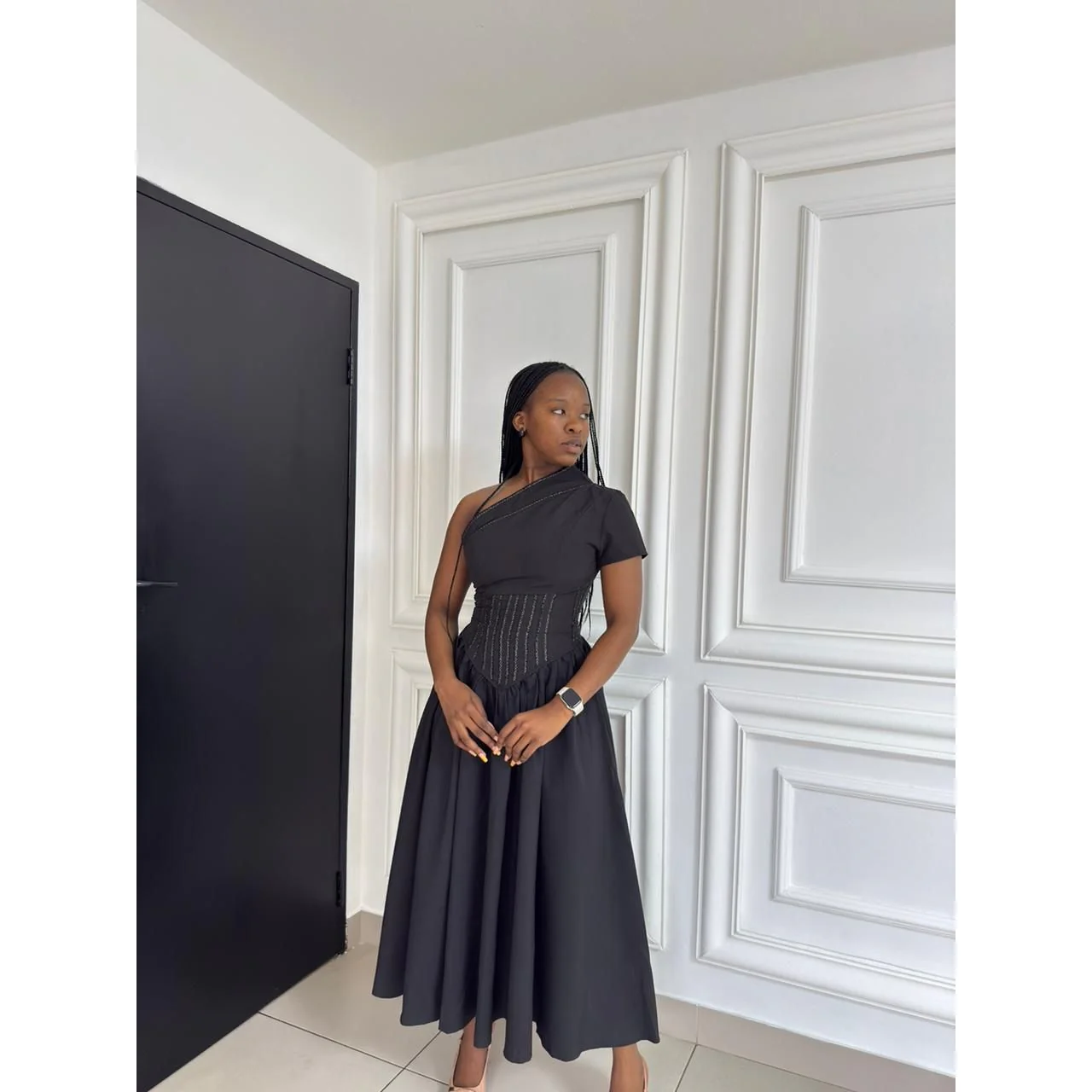 ONE HAND OFF SHOULDER  MAXI DRESS - Image 3
