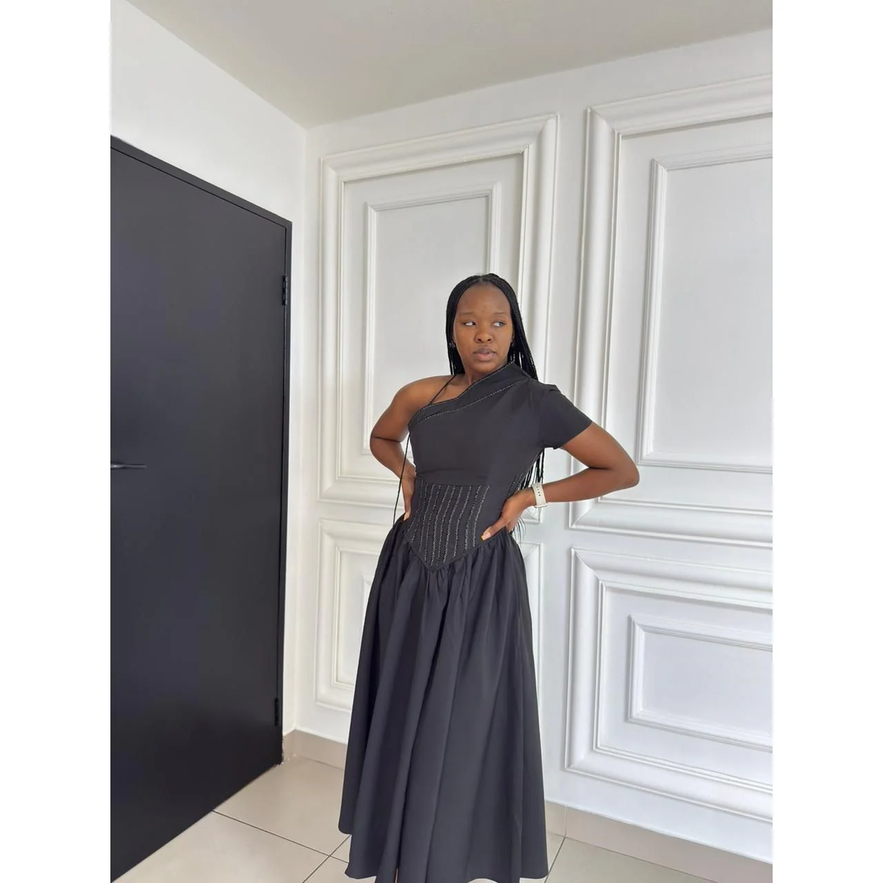 ONE HAND OFF SHOULDER  MAXI DRESS - Image 4