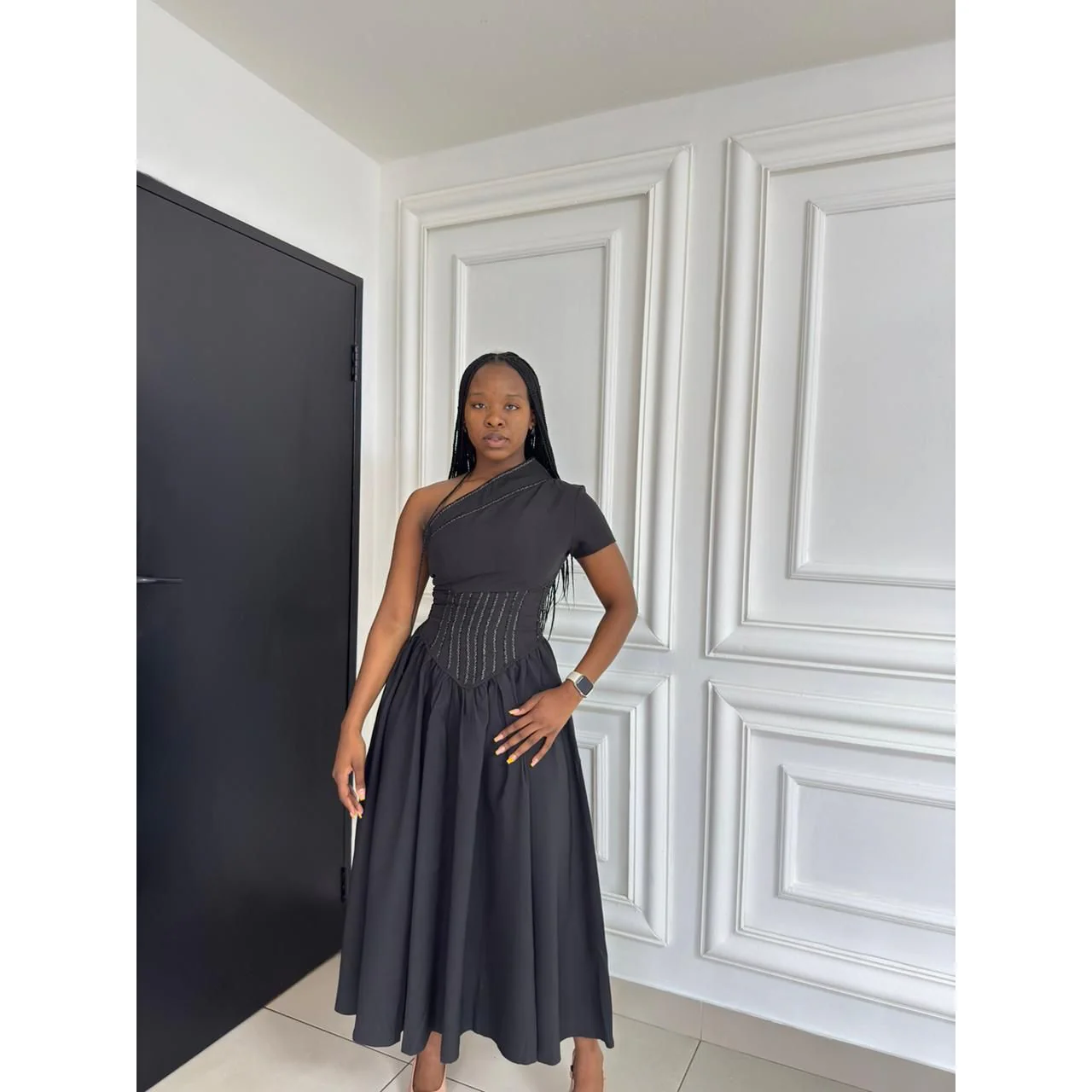 ONE HAND OFF SHOULDER  MAXI DRESS - Image 5