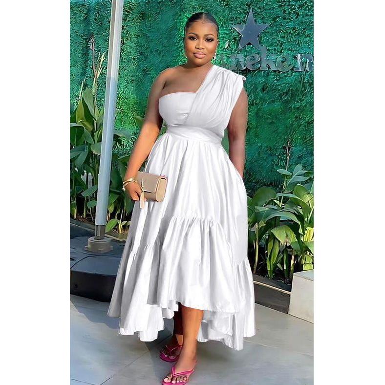 One Shoulder Elegant Maxi Dress - Image 2