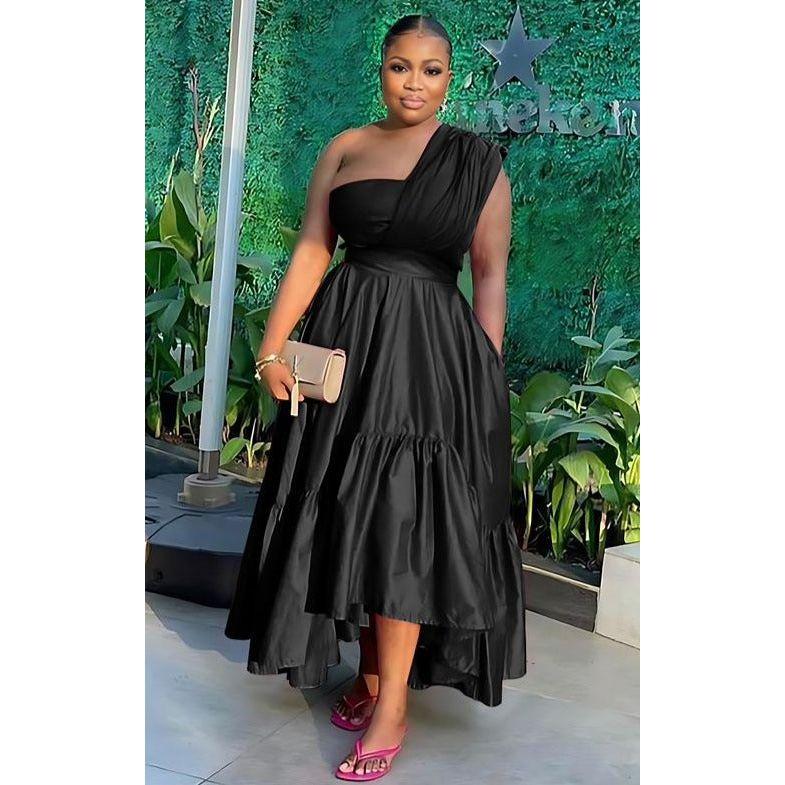One Shoulder Elegant Maxi Dress - Image 3