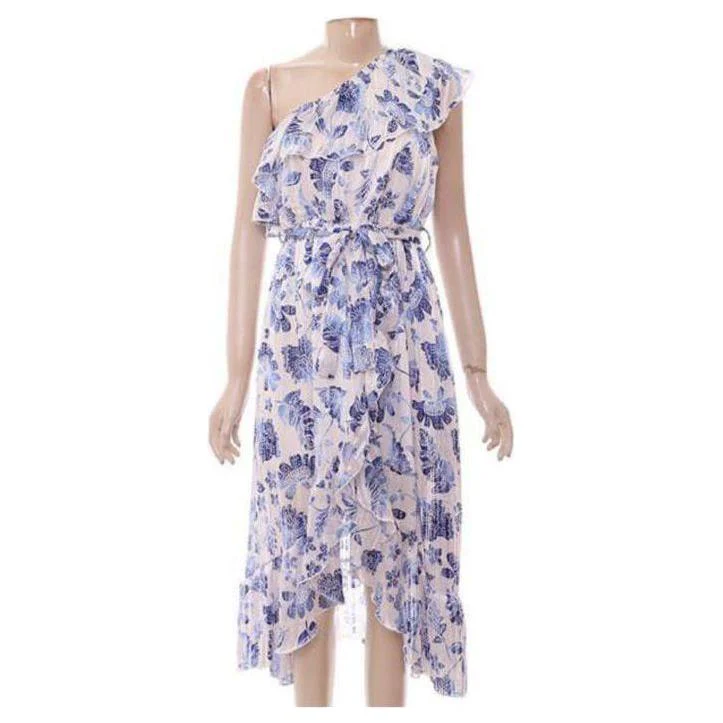 One shoulder floral all-over print summer dress. - Image 2
