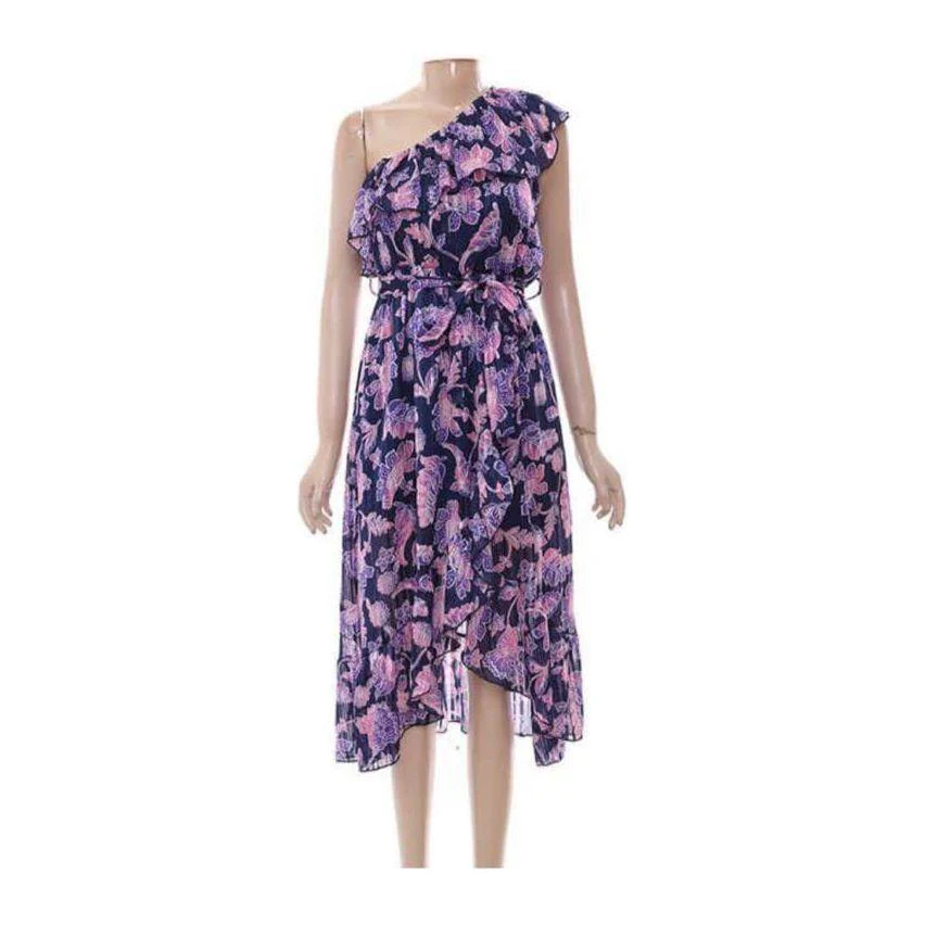One shoulder floral all-over print summer dress. - Image 4