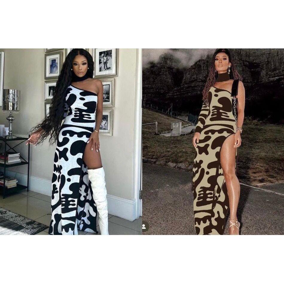 One Shoulder Off Side Slit Dress - Image 6