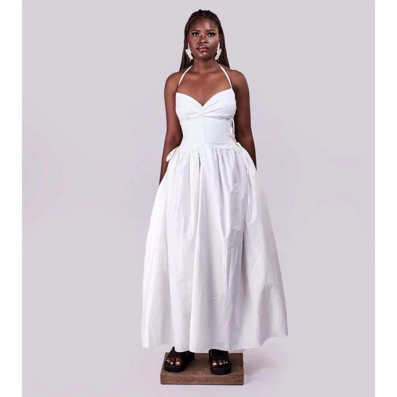 Spaghetti strap Lace Up Midi Dress. - Image 5