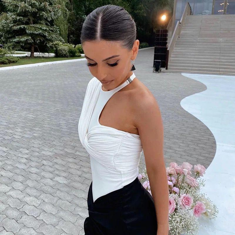 One Shoulder Sexy Twist Bodysuits - Image 4