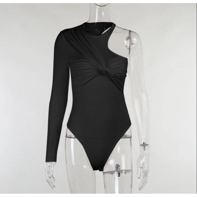 One Shoulder Sexy Twist Bodysuits - Image 5