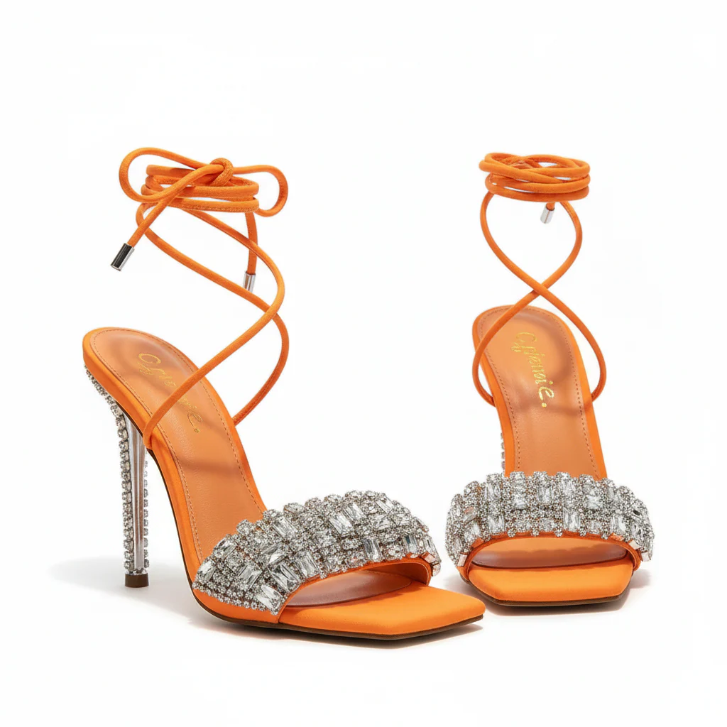 Open Toe Ankle Buckle Strap Shoes