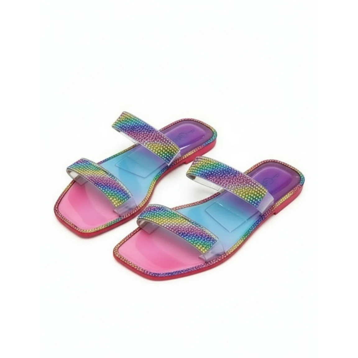 Open toe Color Rhinestones Slippers