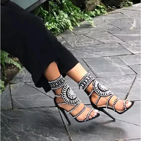 Open Toe Rhinestone Design High - Image 7