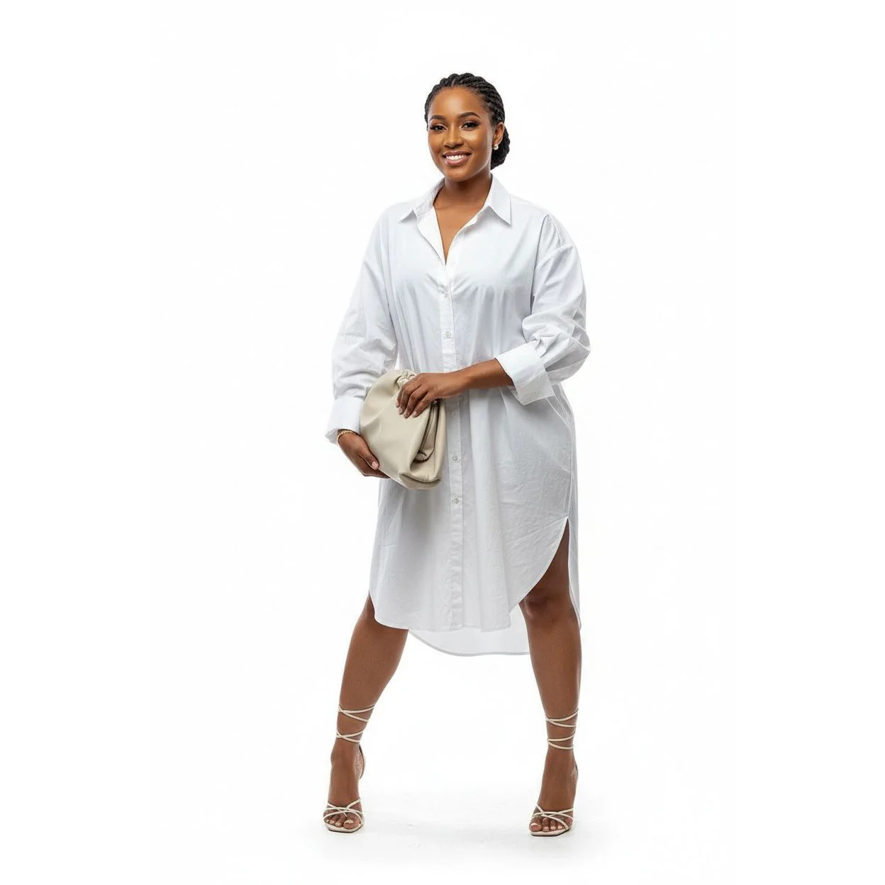Over sized Button Up Shirt Dress - Image 3