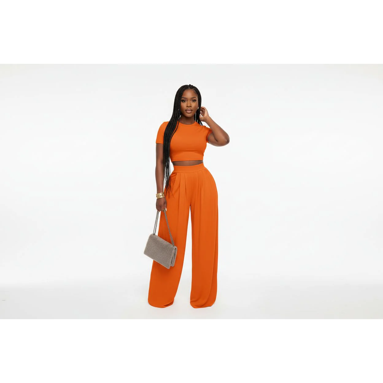 Palazzo Pant And Crop Top Set - Image 4