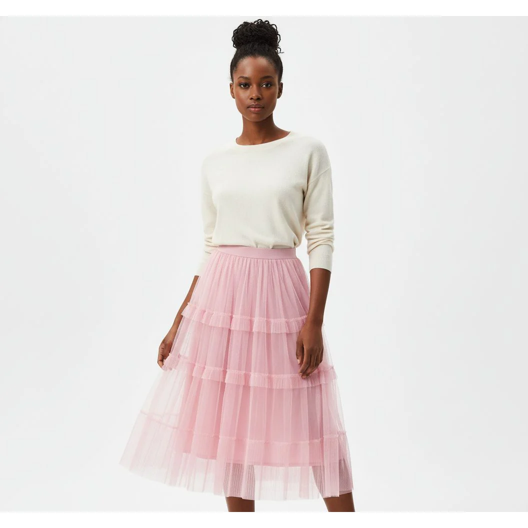 Patchwork Plain Tulle Skirts - Image 4