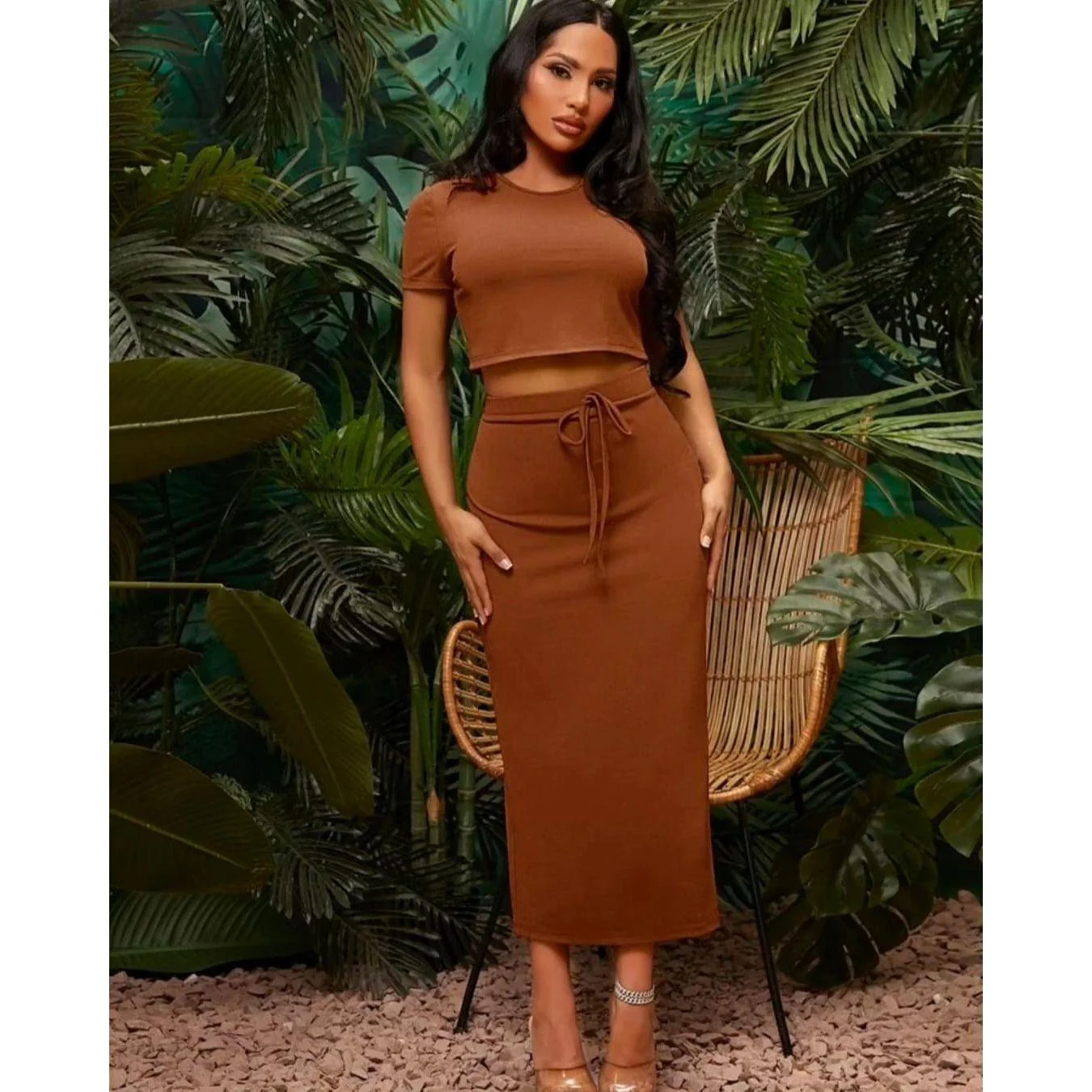 Pencil Skirt and Crop Top Set - Image 2
