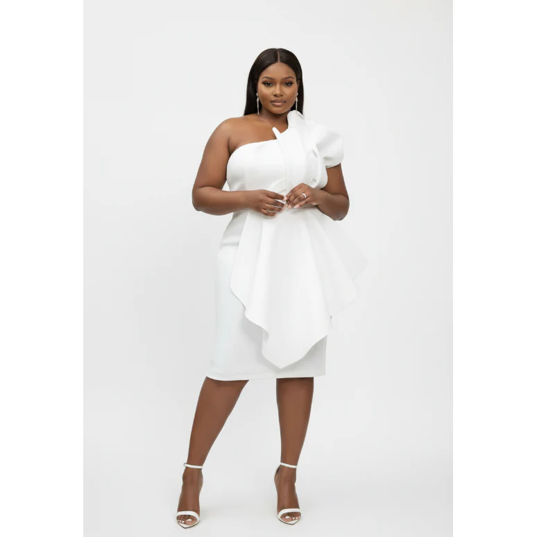 Peplum One Shoulder Bodycon Party Dress - Image 3