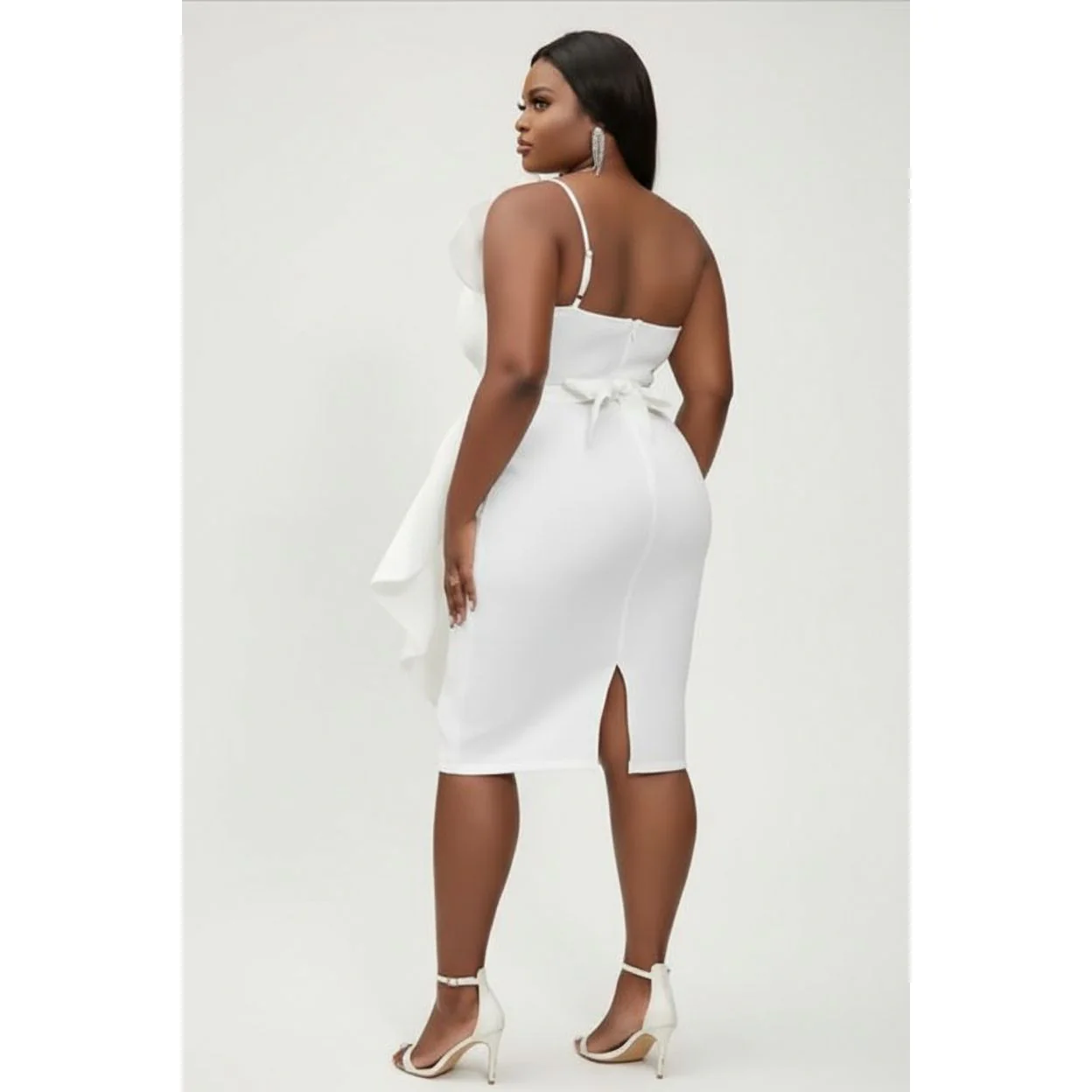 Peplum One Shoulder Bodycon Party Dress - Image 4