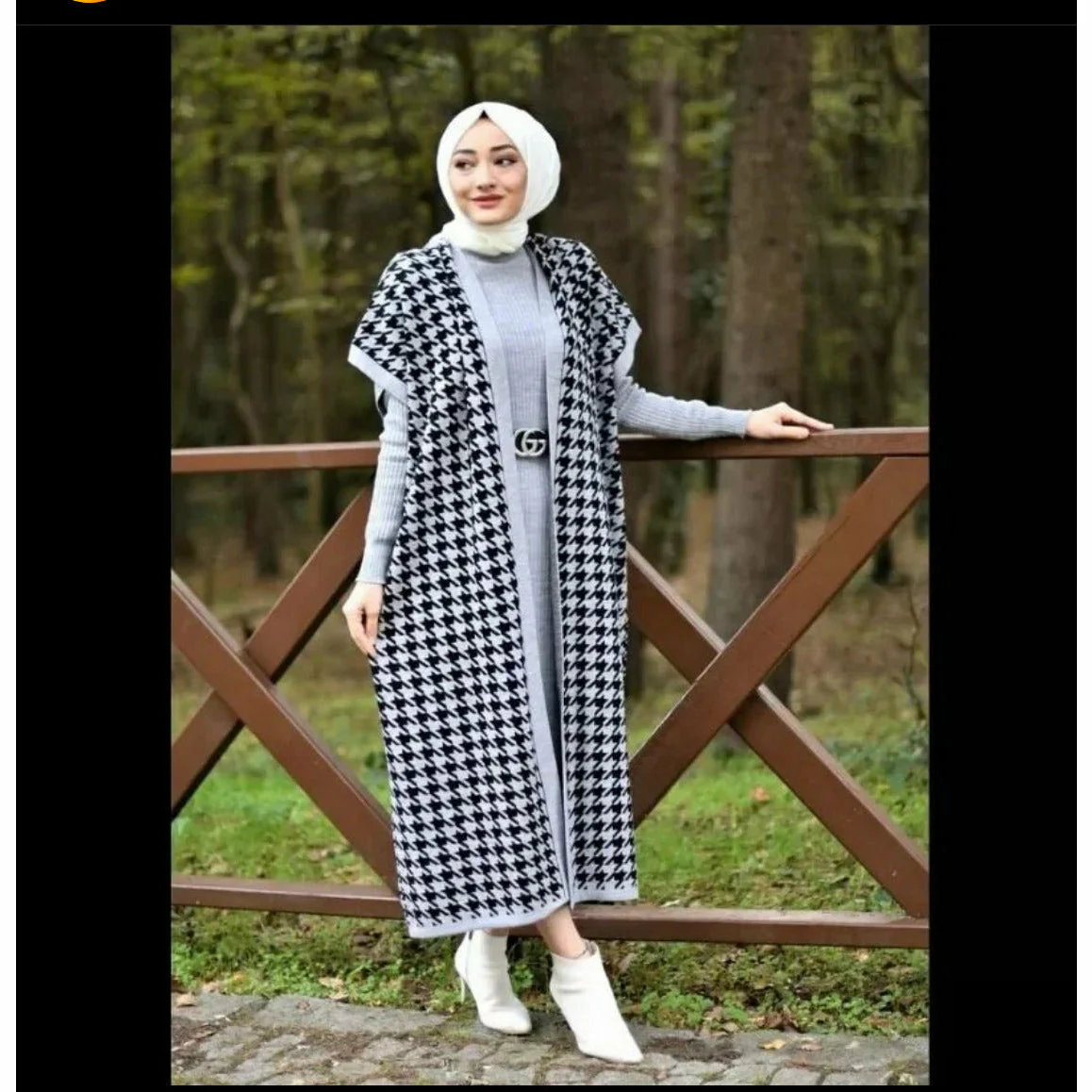 Plaid Cardigan & Sweater Dress Knitted Set - Image 10