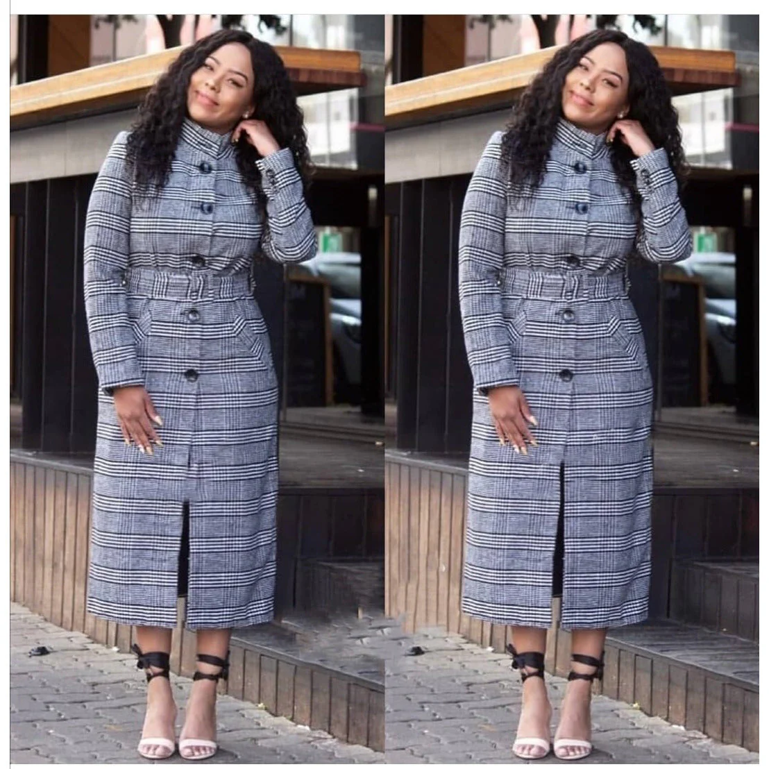 Plaid Long Jacket  - Image 3